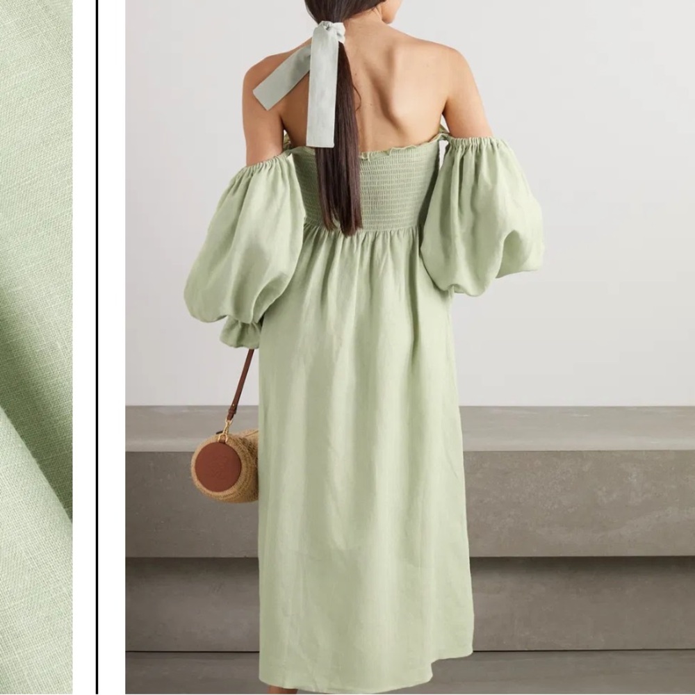Elegant Sage Green Off-Shoulder Dress